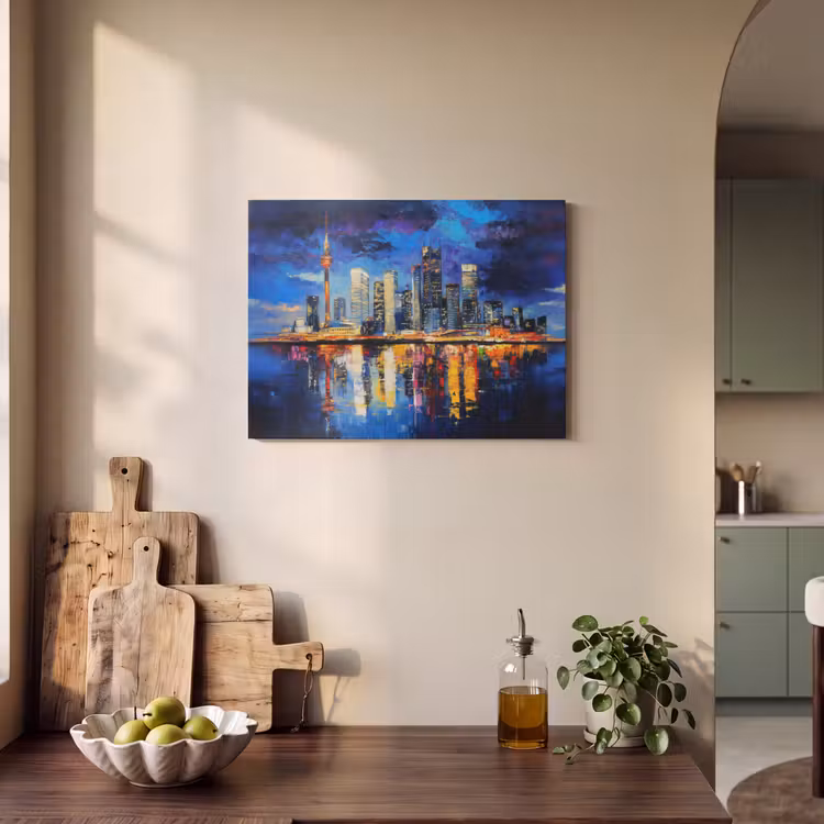 Akoestisch schilderij - Skyline Toronto - Modern - Stadslicht - Blauw — 3