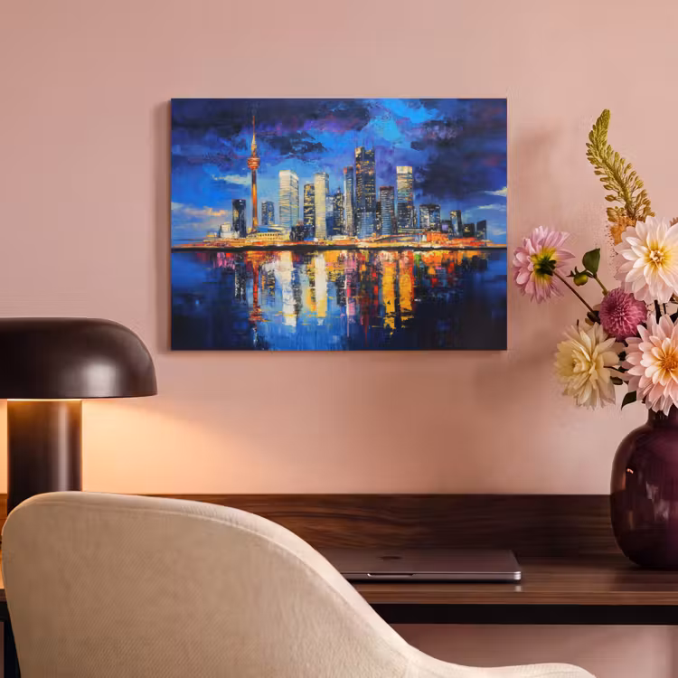 Akoestisch schilderij - Skyline Toronto - Modern - Stadslicht - Blauw — 4