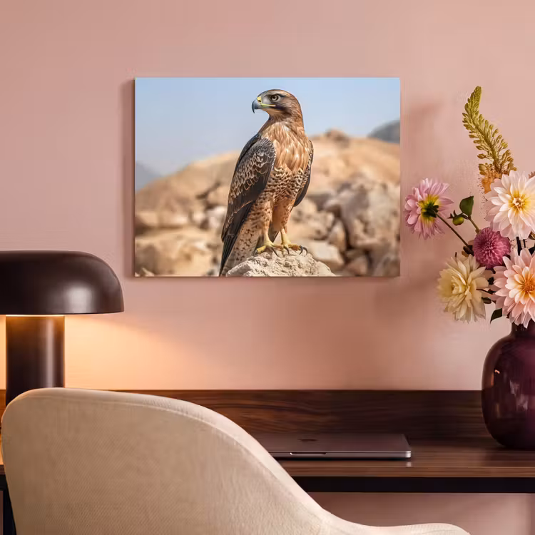 Akoestisch schilderij - Valk - Vogel - Rots - Macht — 4