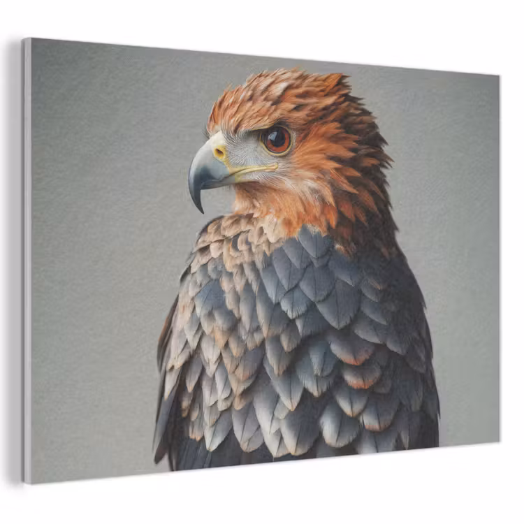 Akoestisch schilderij - Vogel - Realistisch - Veren - Bruin — 1