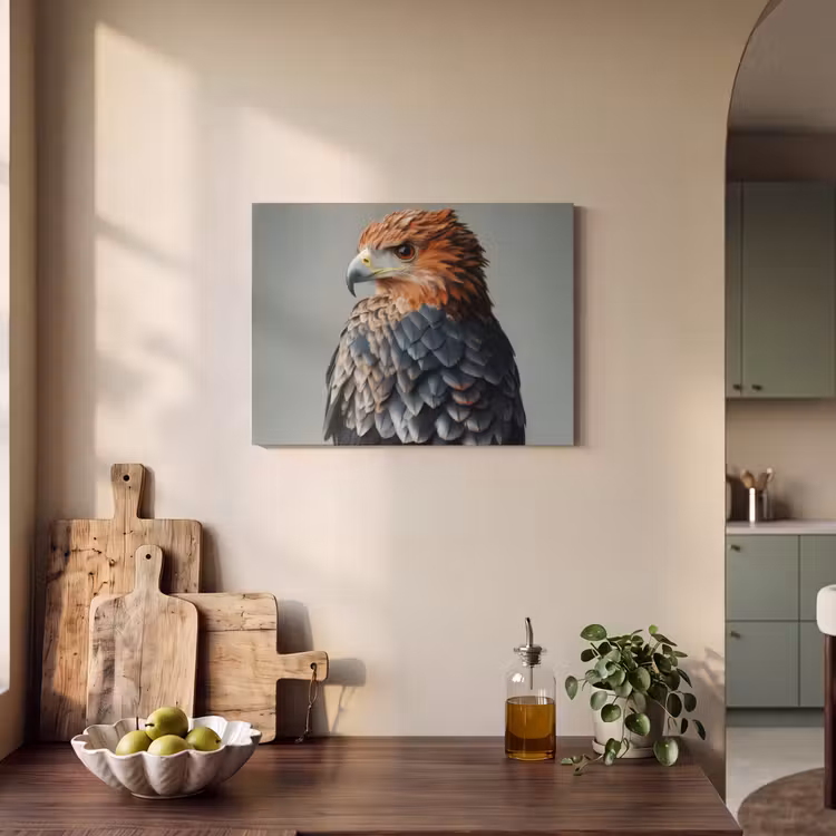 Akoestisch schilderij - Vogel - Realistisch - Veren - Bruin — 3