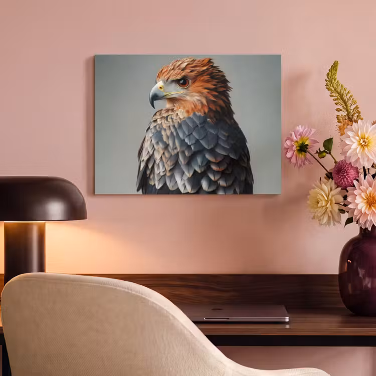 Akoestisch schilderij - Vogel - Realistisch - Veren - Bruin — 4