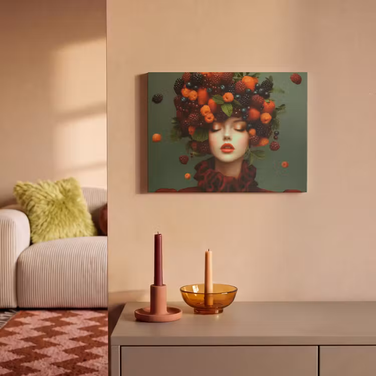 Akoestisch schilderij - Vrouw - Aardbeien - Frambozen - Bramen - Bessen — 2