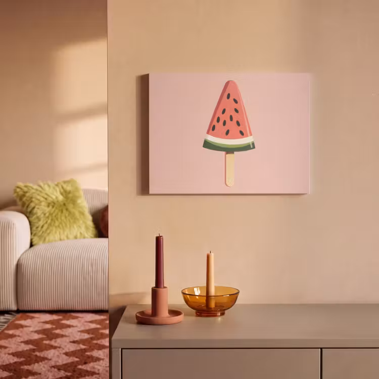 Akoestisch schilderij - Watermeloen - Ijsje - Pitjes - Rood — 2