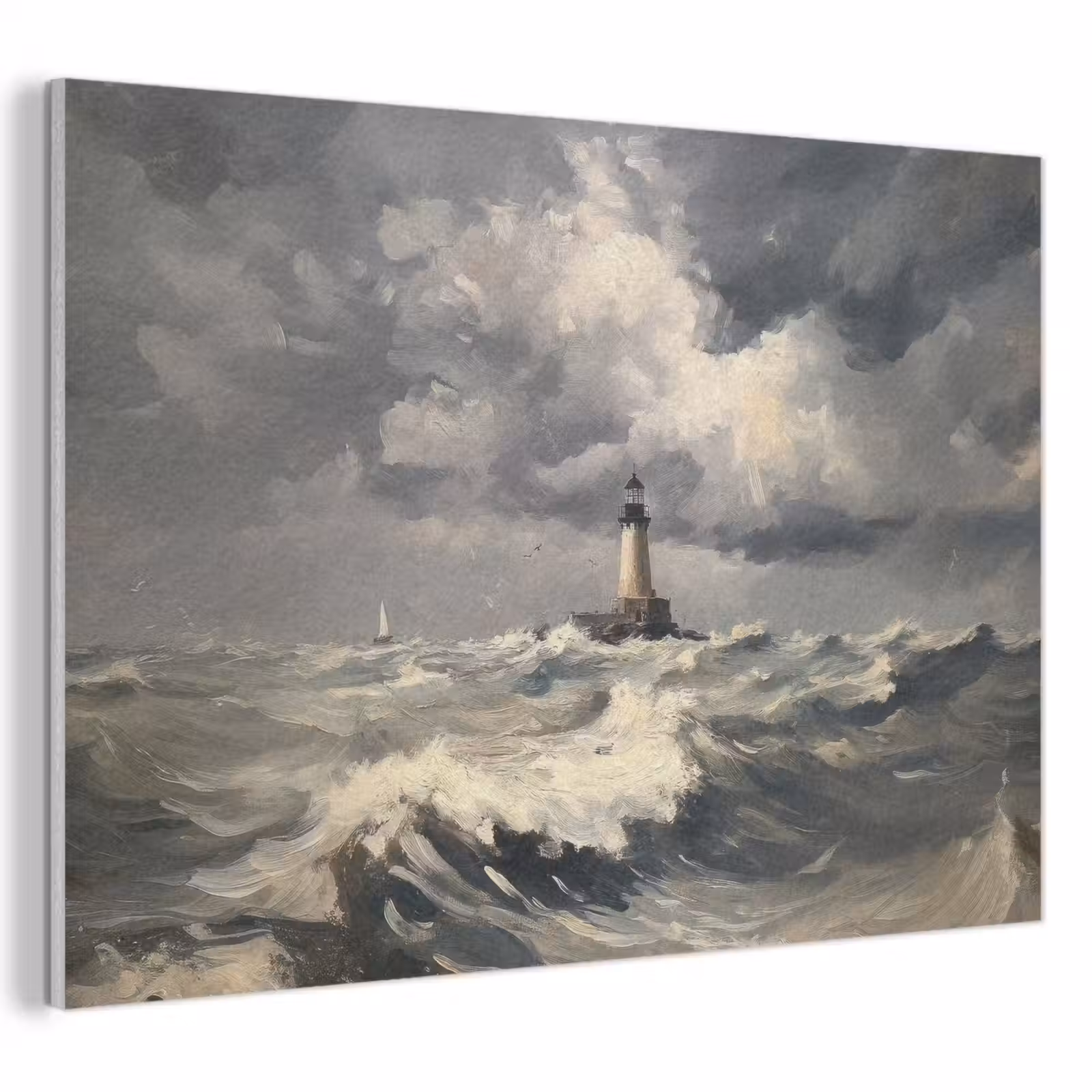 Akoestisch schilderij - Vuurtoren - Golven - Storm — 1