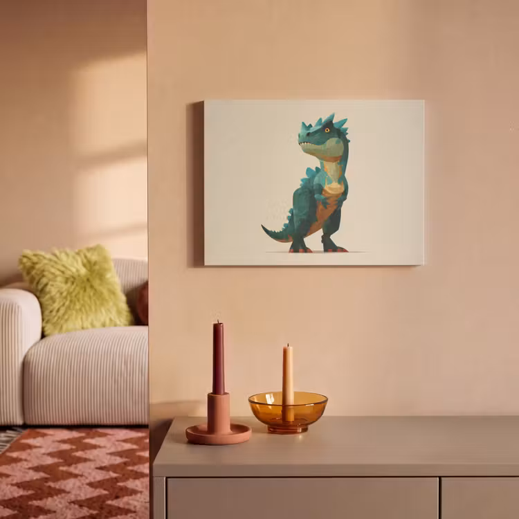 Akoestisch schilderij - Stekels - Dino - Blauw - Gespierd — 2