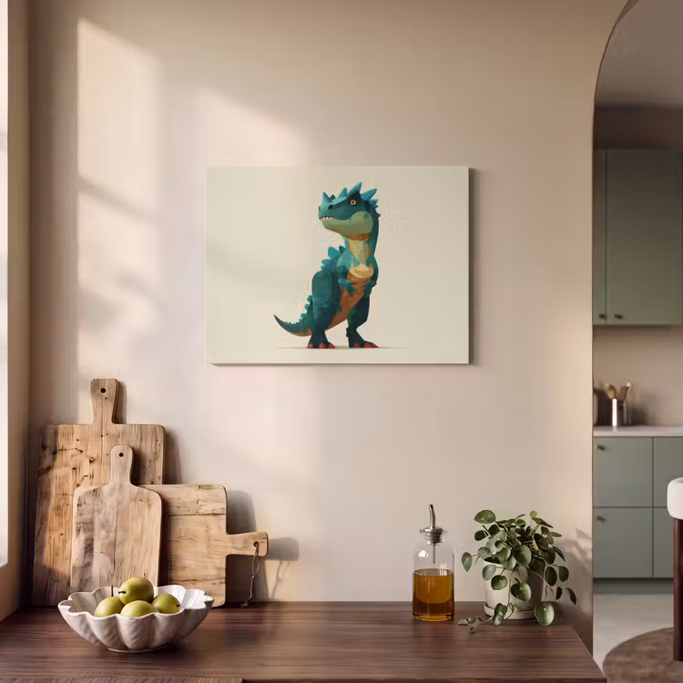 Akoestisch schilderij - Stekels - Dino - Blauw - Gespierd — 3