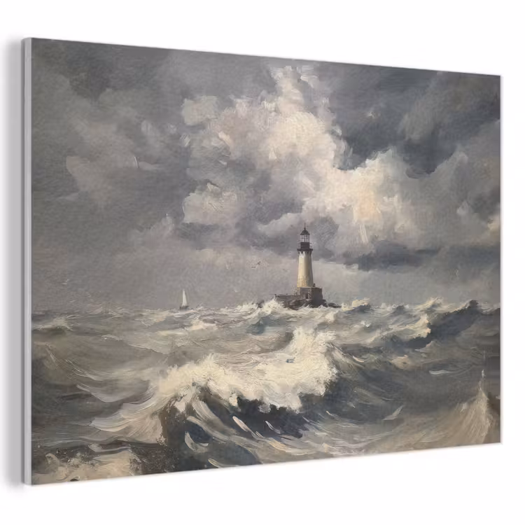 Akoestisch schilderij - Vuurtoren - Golven - Storm — 1
