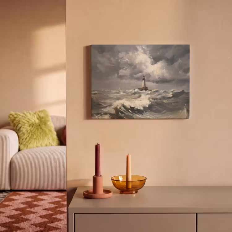 Akoestisch schilderij - Vuurtoren - Golven - Storm — 2