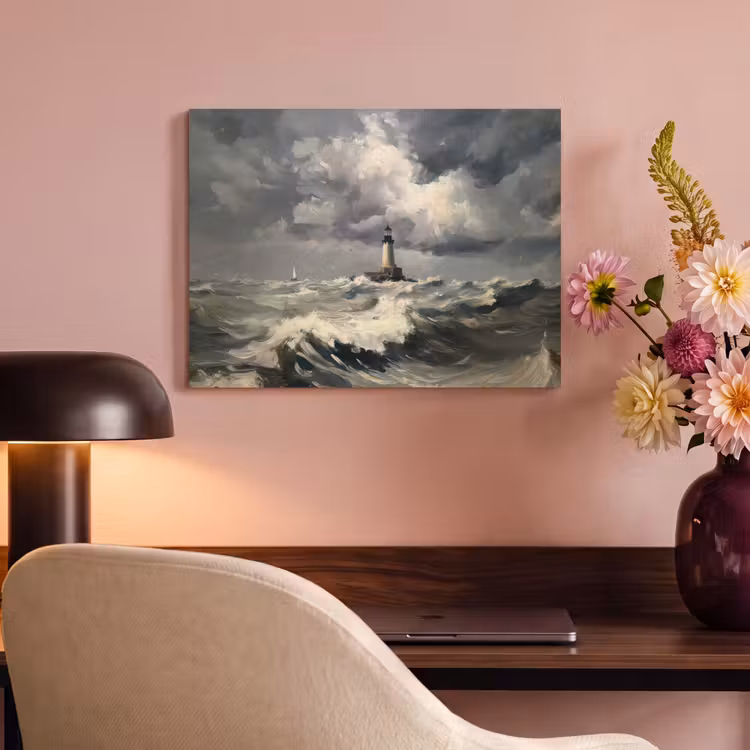 Akoestisch schilderij - Vuurtoren - Golven - Storm — 4