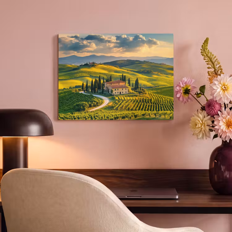 Akoestisch schilderij - Toscane - Landschap - Wijngaarden — 4