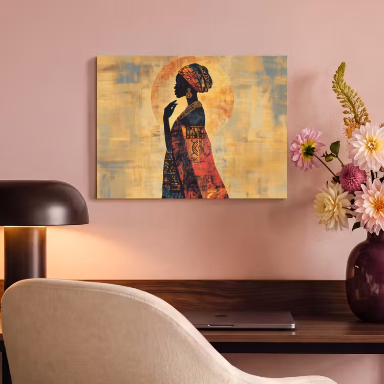 Akoestisch schilderij - Vrouw - Silhouet - Patronen - Sierlijk — 4