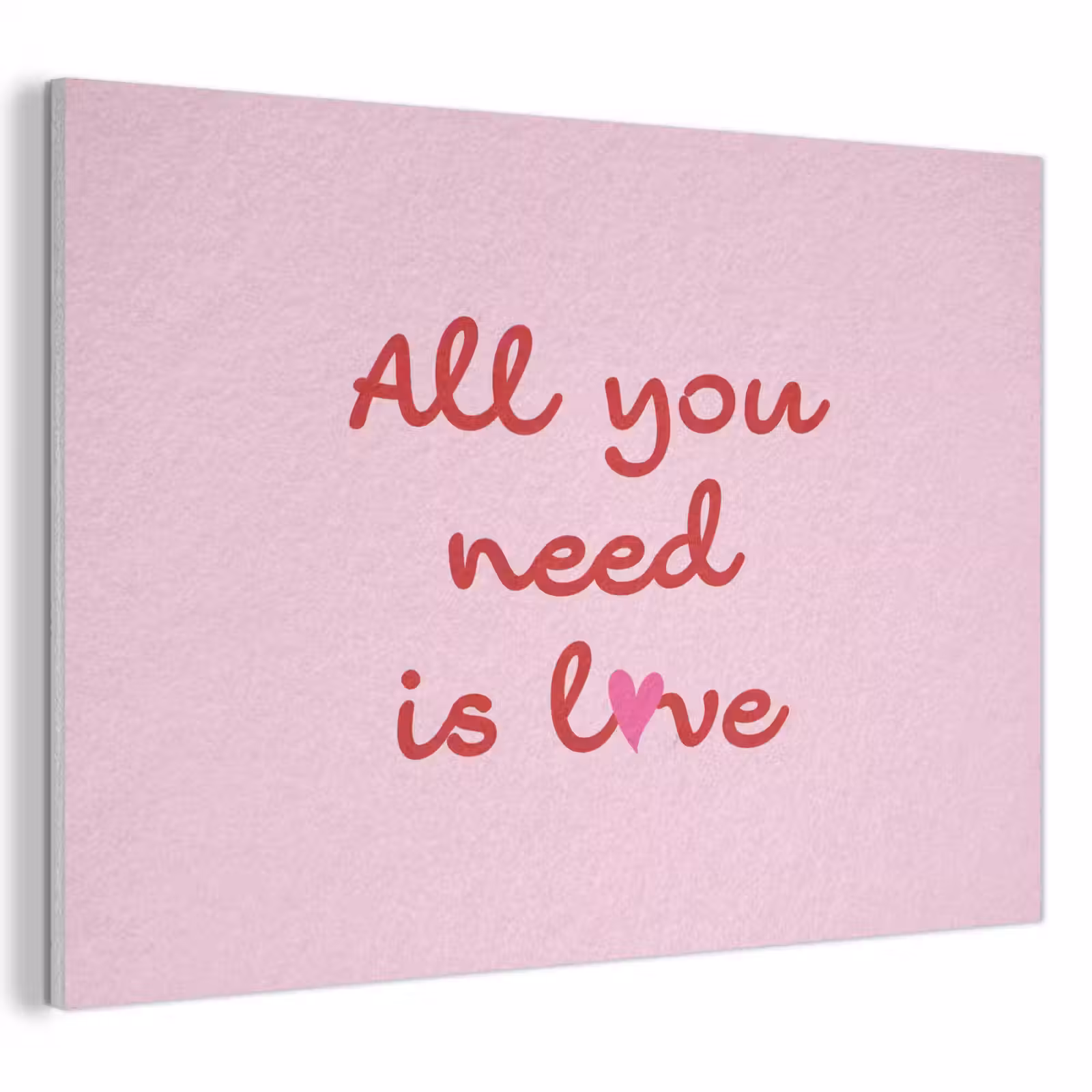 Akoestisch schilderij - Tekst - Roze - Love - Hart — 1