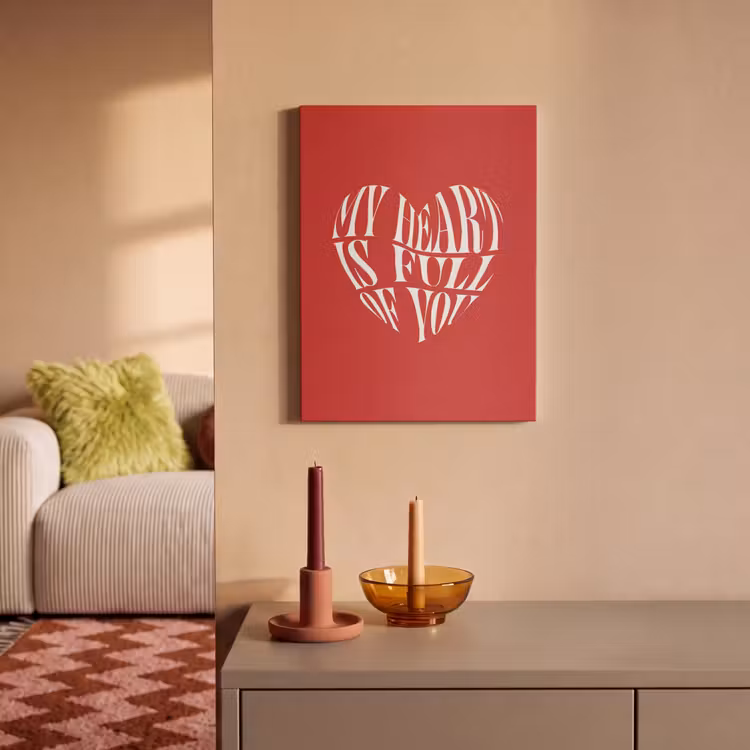 Akoestisch schilderij - Rood - Hart- Tekst - Valentijn — 2