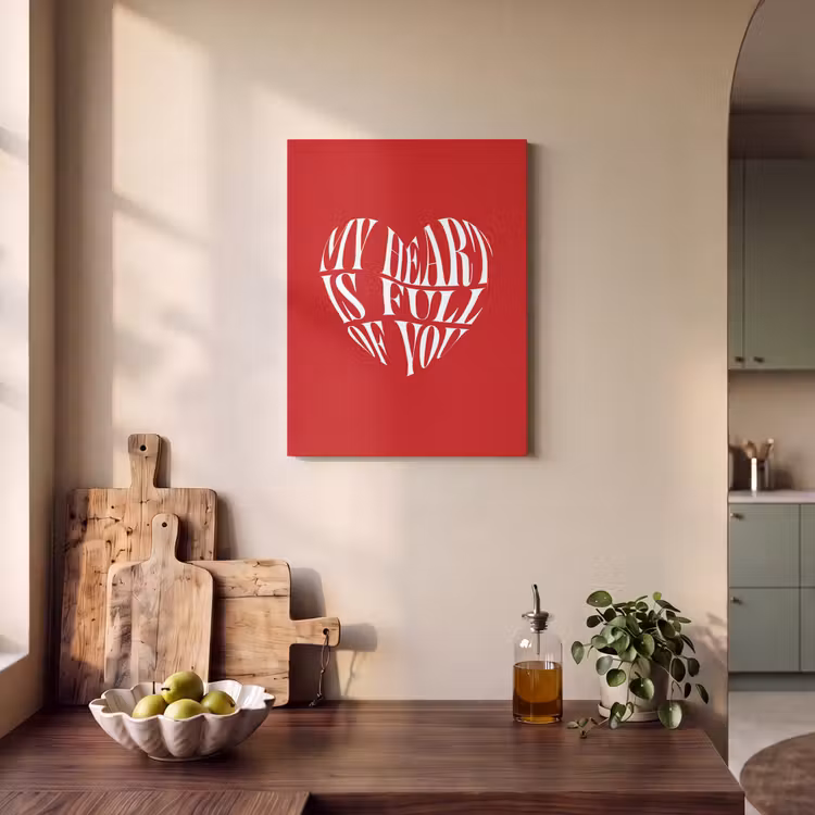 Akoestisch schilderij - Rood - Hart- Tekst - Valentijn — 3