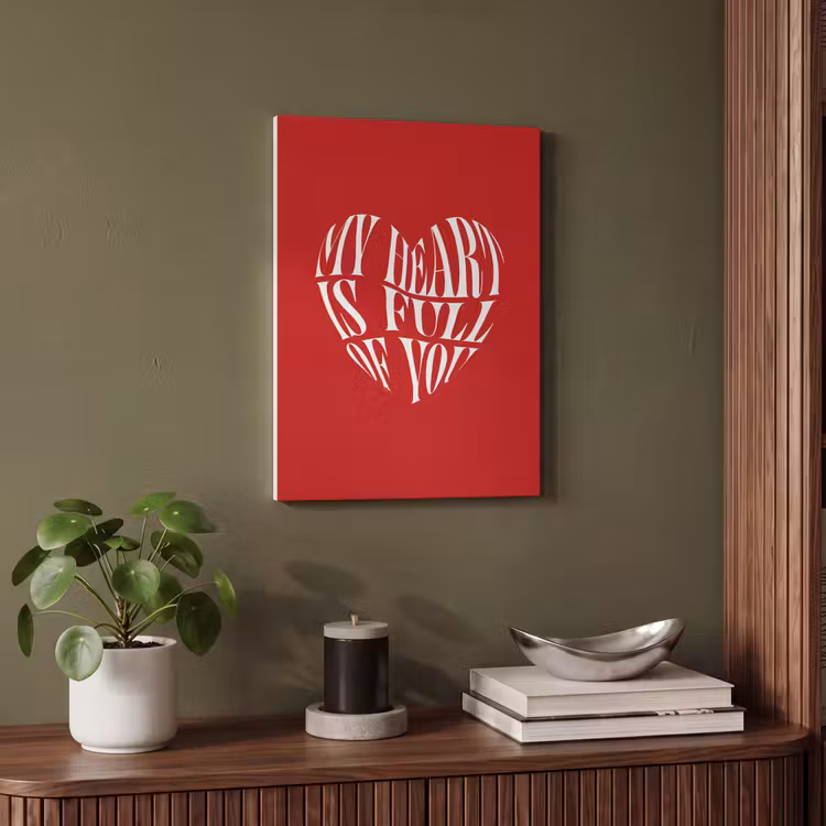 Akoestisch schilderij - Rood - Hart- Tekst - Valentijn — 4
