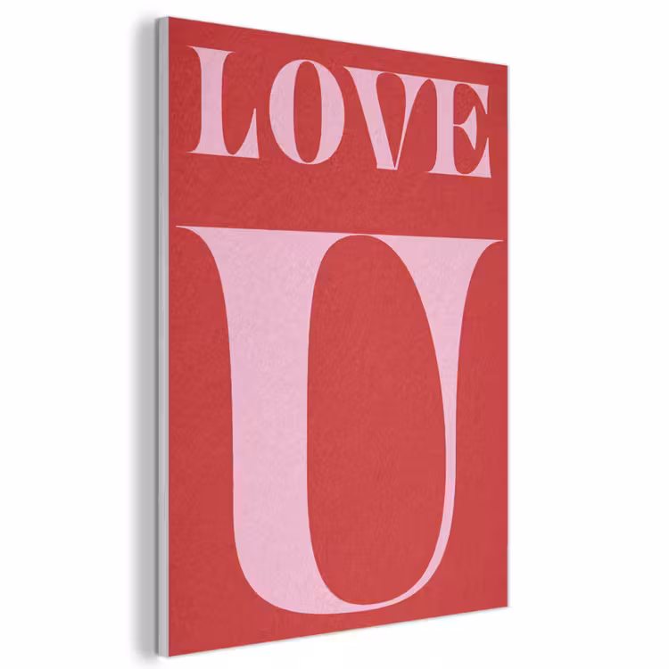 Akoestisch schilderij - Rood - Love - Valentijn - Roze — 1