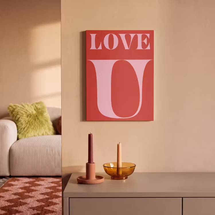 Akoestisch schilderij - Rood - Love - Valentijn - Roze — 2