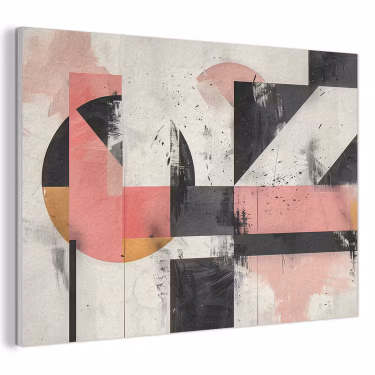 Akoestisch schilderij - Roze - Abstract - Aesthetic - Modern - Vormen — 1