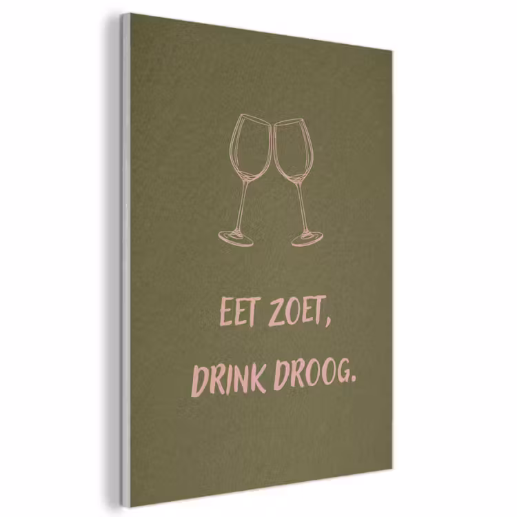 Akoestisch schilderij - Roze - Groen - Wijn - Quote — 1