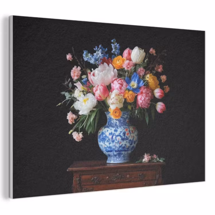 Akoestisch schilderij - Rozen - Bloemen - Vaas - Boeket — 1