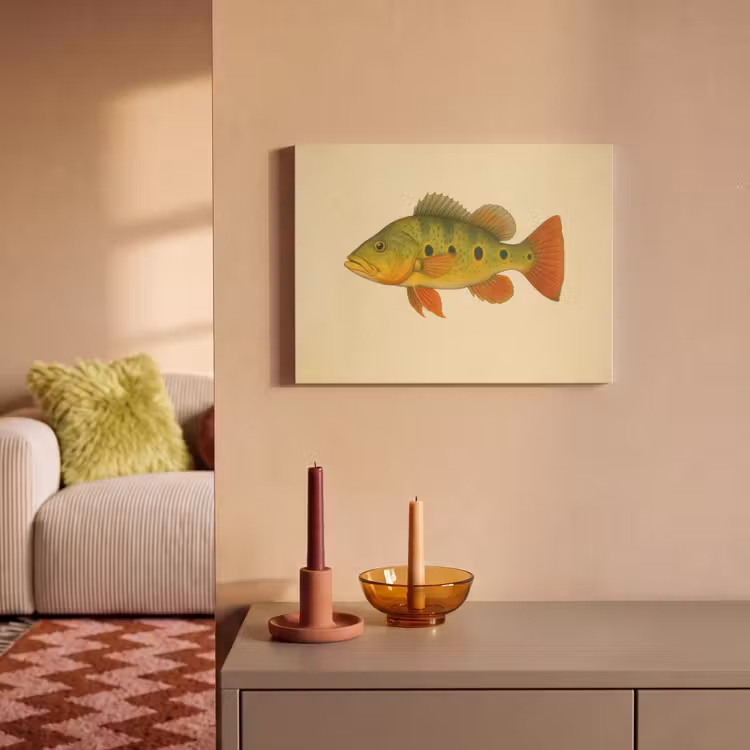 Akoestisch schilderij - Schubben - Vis - Groen - Illustratie — 2