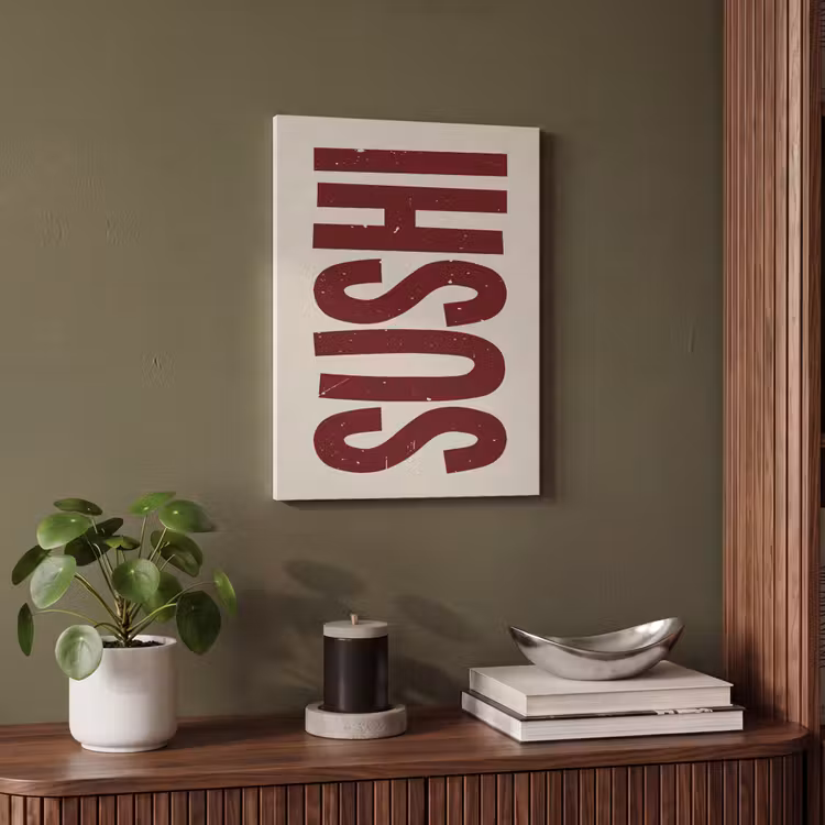 Akoestisch schilderij - Sushi - Rood - Japandi - Decoratie — 4
