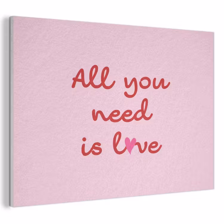 Akoestisch schilderij - Tekst - Roze - Love - Hart — 1