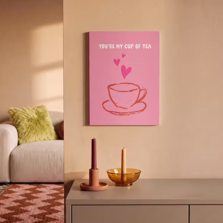 Akoestisch schilderij - Thee - Roze - Valentijn - Tekst — 2