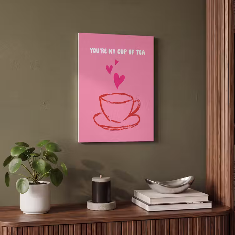 Akoestisch schilderij - Thee - Roze - Valentijn - Tekst — 4