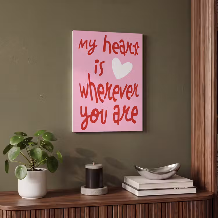 Akoestisch schilderij - Valentijn - Hart - Liefde - Roze — 4