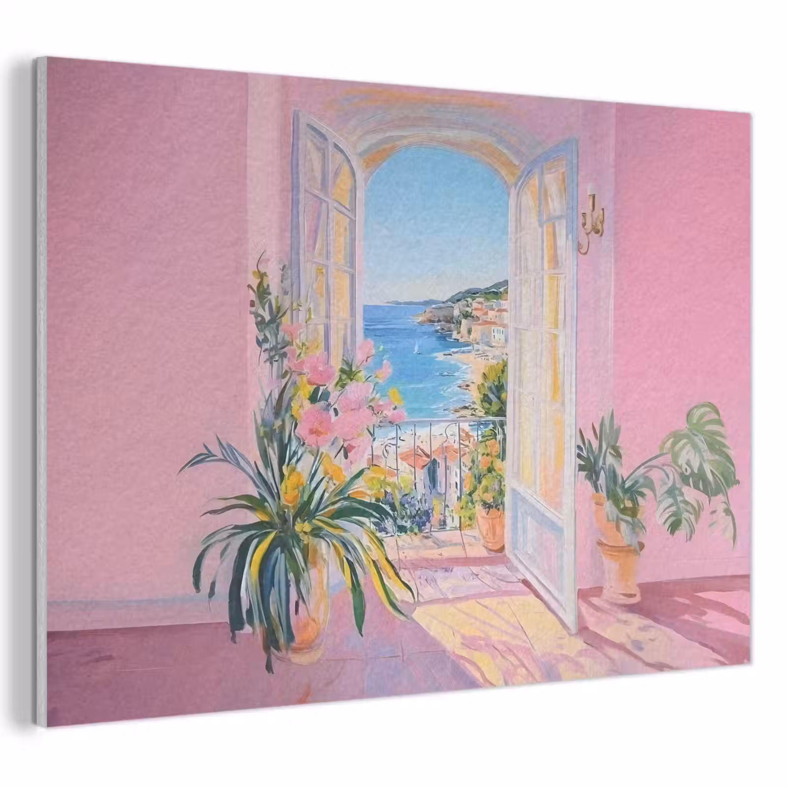 Akoestisch schilderij - Roze - Buiten - Verf — 1