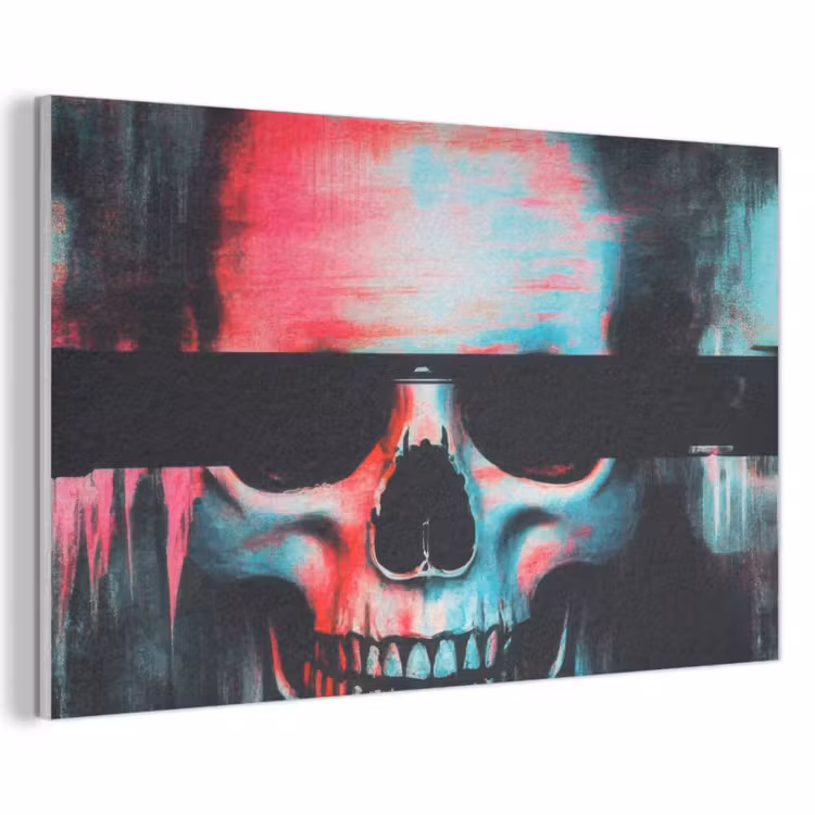 Akoestisch schilderij - Schedels - Glitch - Cyberpunk — 1