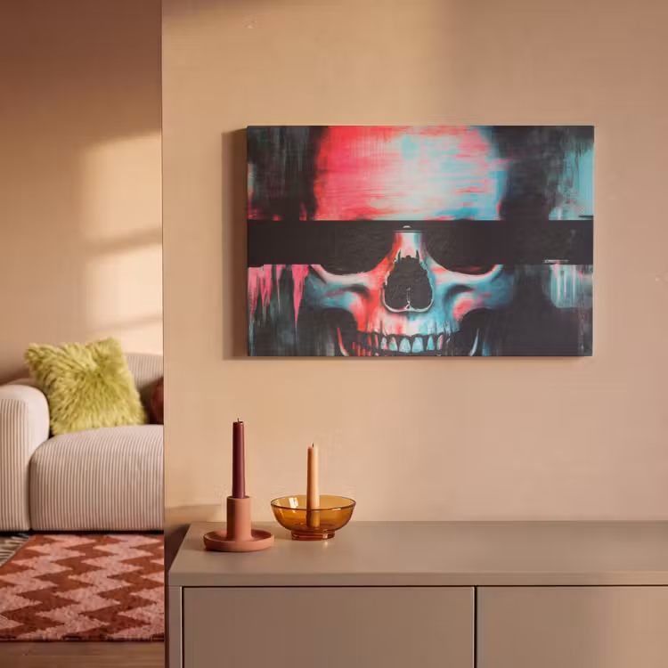 Akoestisch schilderij - Schedels - Glitch - Cyberpunk — 2