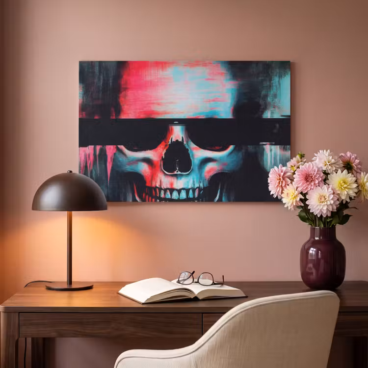 Akoestisch schilderij - Schedels - Glitch - Cyberpunk — 4