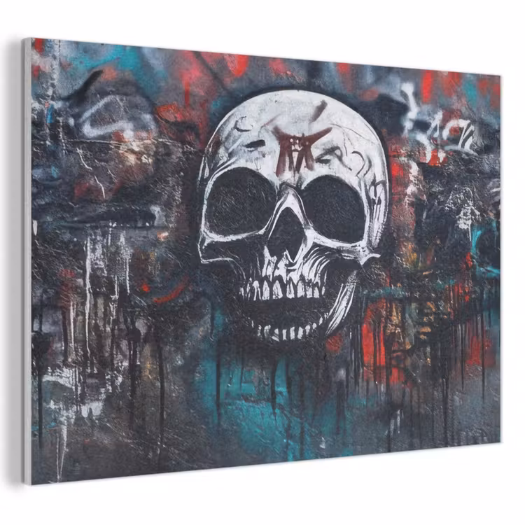 Akoestisch schilderij - Schedels - Graffiti - Abstract — 1