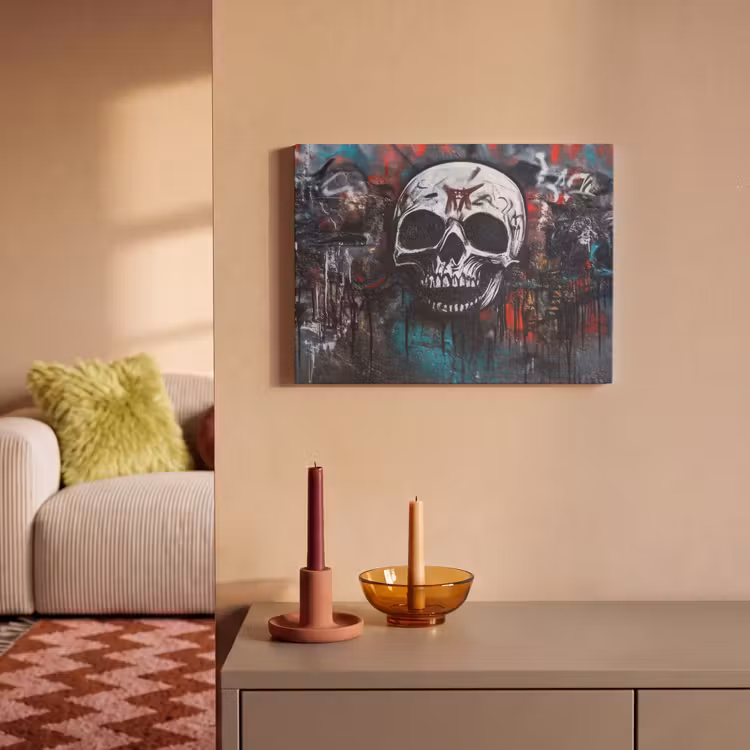 Akoestisch schilderij - Schedels - Graffiti - Abstract — 2