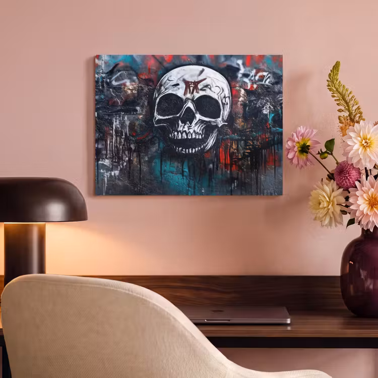 Akoestisch schilderij - Schedels - Graffiti - Abstract — 4