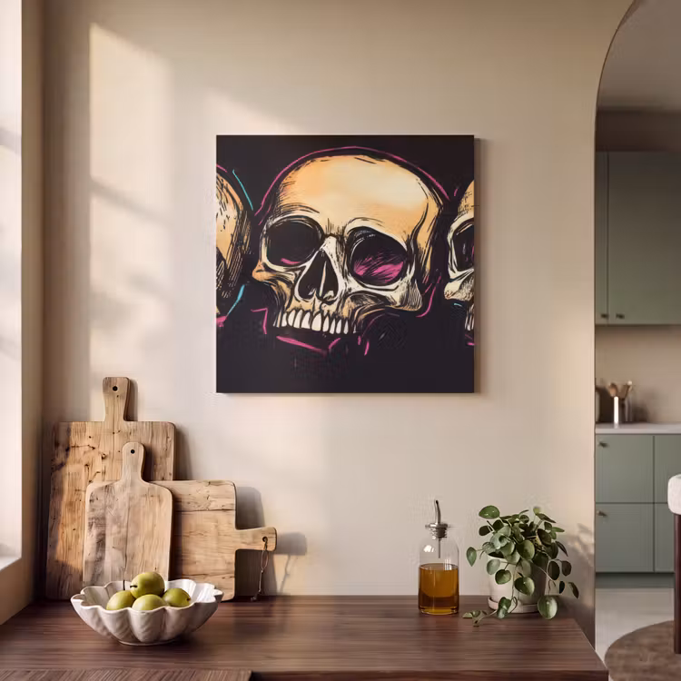 Akoestisch schilderij - Schedels - Graffiti - Neon — 3