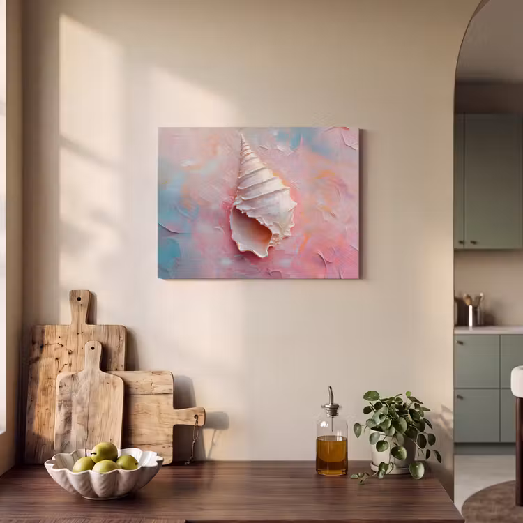 Akoestisch schilderij - Schelp - Pastel - Pink — 3