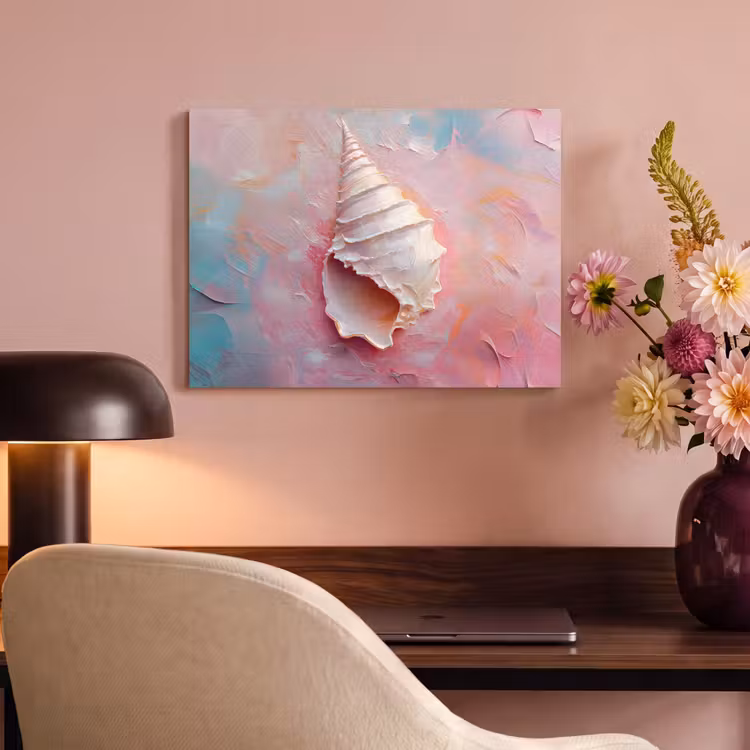 Akoestisch schilderij - Schelp - Pastel - Pink — 4