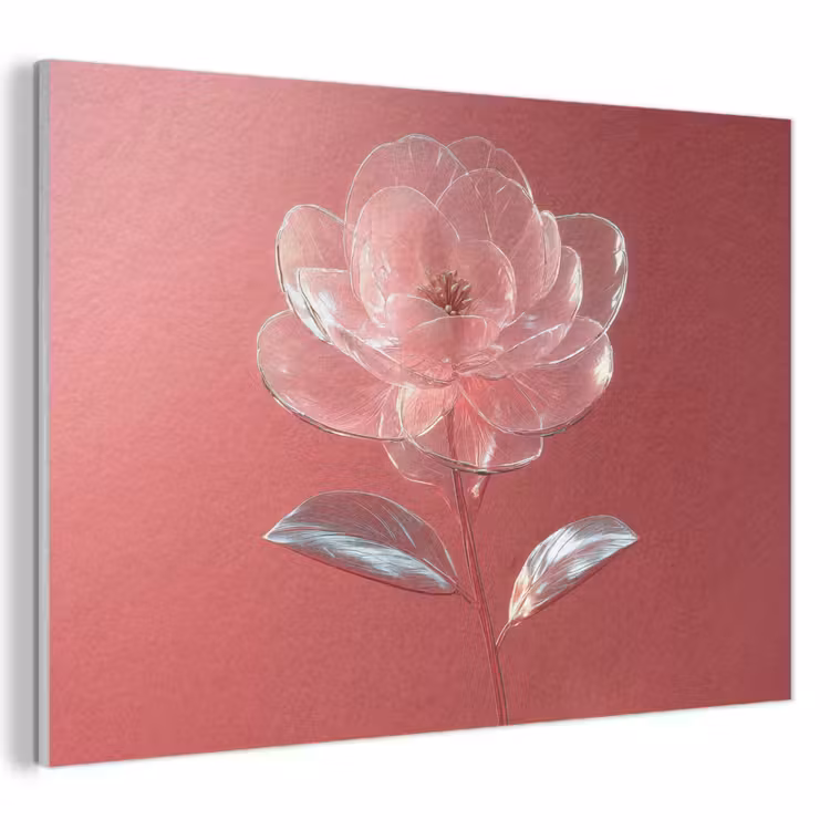 Akoestisch schilderij - Sierlijk - Bloem - Roze - Glazen — 1
