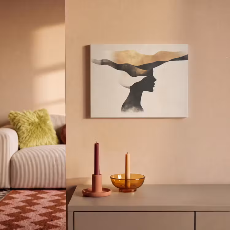 Akoestisch schilderij - Vrouw - Golven - Zwart — 2