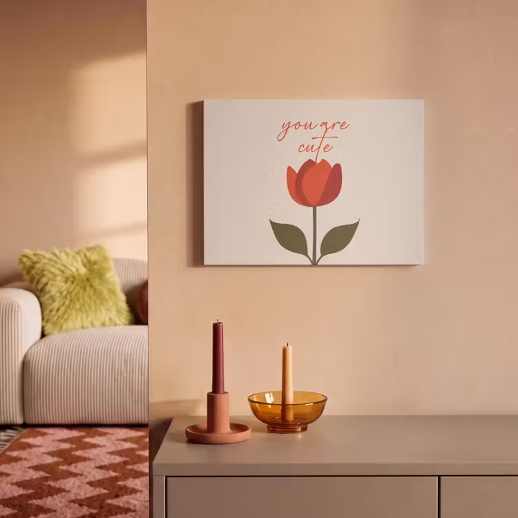 Akoestisch schilderij - Roos - Rood - Bloem - Valentijn — 2