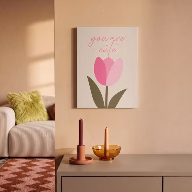 Akoestisch schilderij - Tulp - Roze - Valentijn - Bloem — 2