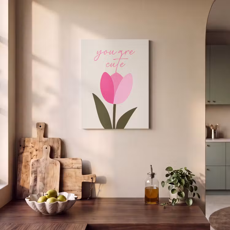 Akoestisch schilderij - Tulp - Roze - Valentijn - Bloem — 3