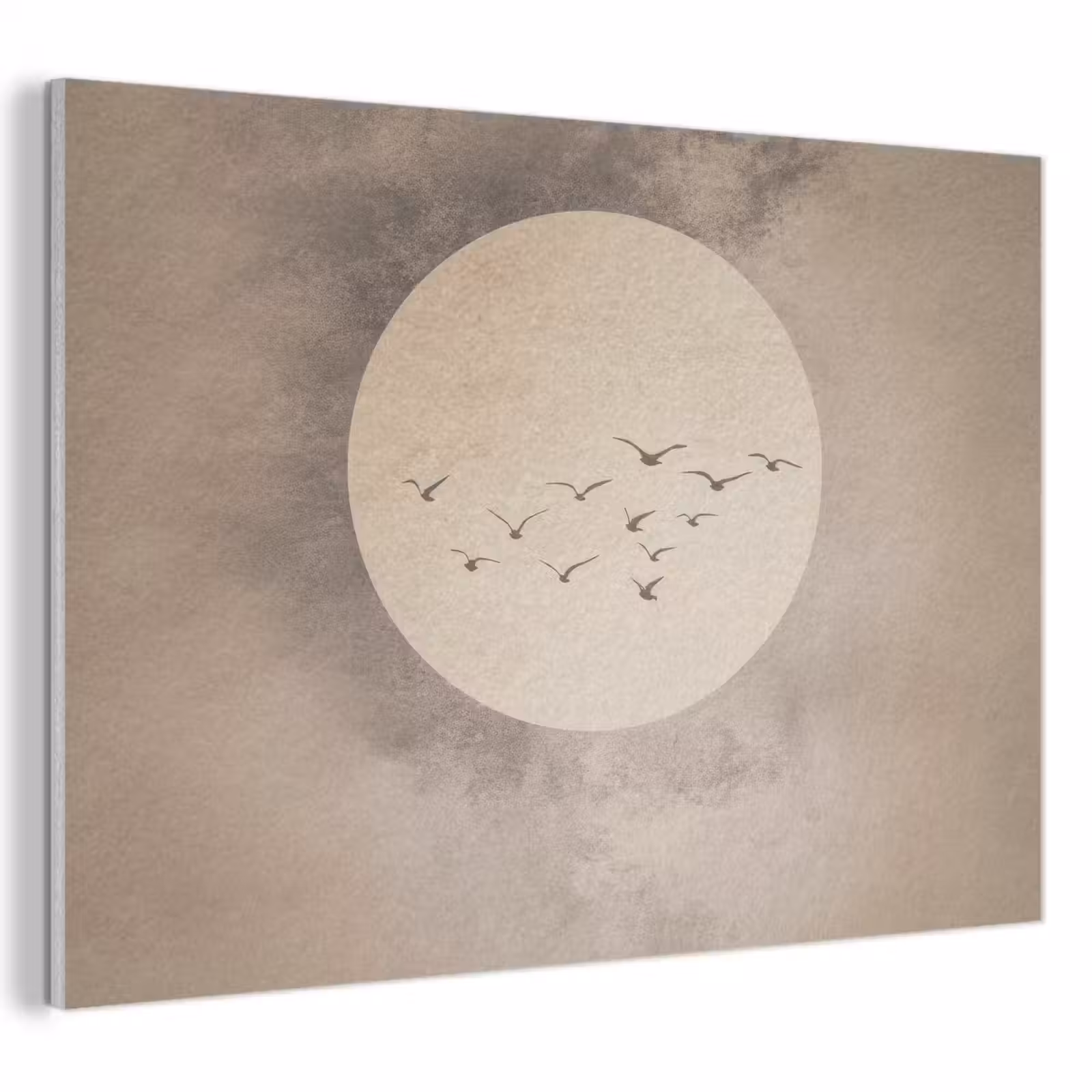 Akoestisch schilderij - Vogel - Beige - Japandi — 1