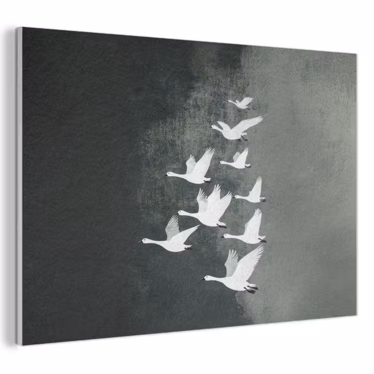 Akoestisch schilderij - Vogel - Japandi - Groen — 1