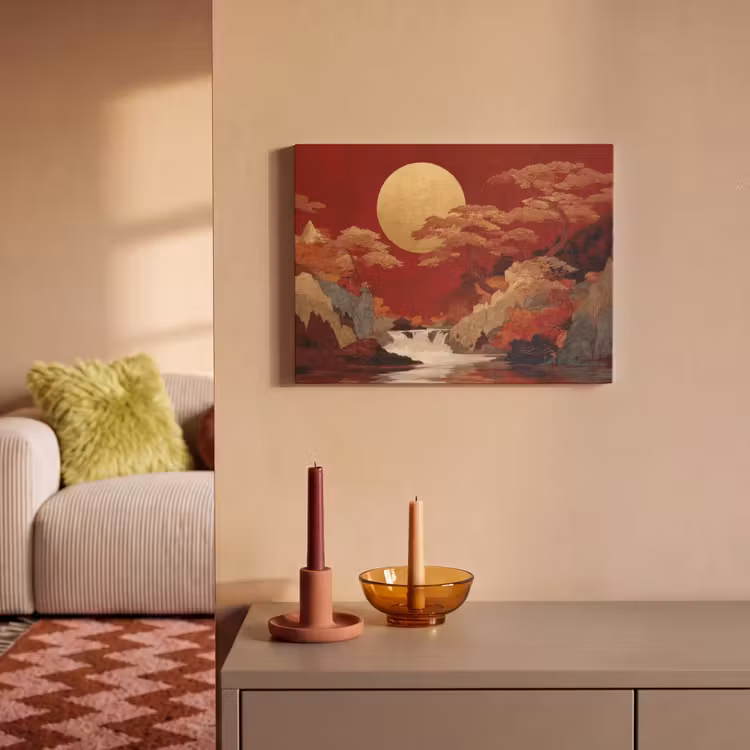 Akoestisch schilderij - Volle maan - Landschap - Waterval — 2