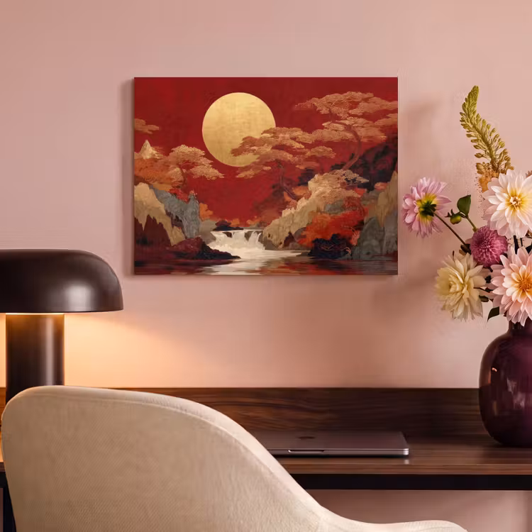 Akoestisch schilderij - Volle maan - Landschap - Waterval — 4